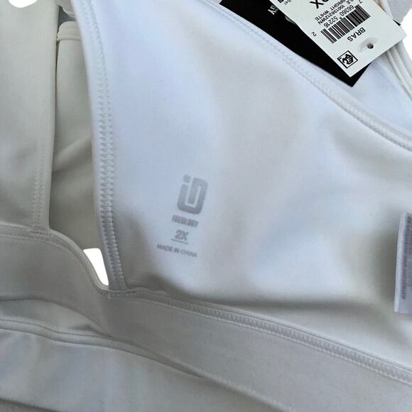 Ideology NWT White Sports Bra Women 2X - Picture 9 of 11